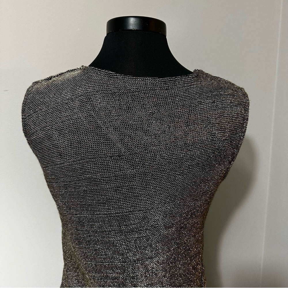 French Connection Metallic Gold Mini Dress in Size 10 - Picture 8 of 9